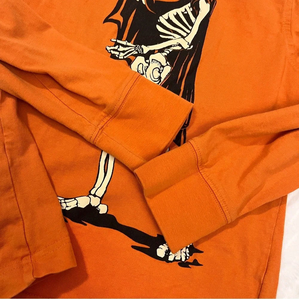 Gymboree Halloween‎ Skeleton Black Orange Tee Shirt size 6 8 ?
